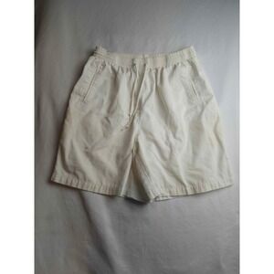 Studio Works Womens White Elastic Waist Drawstring Shorts Size 14 Cotton‎ Blend